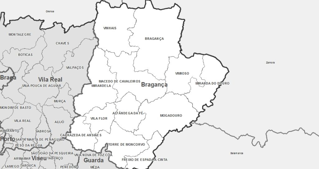 Mapa-de-Portugal-Distrito-de-Bragança