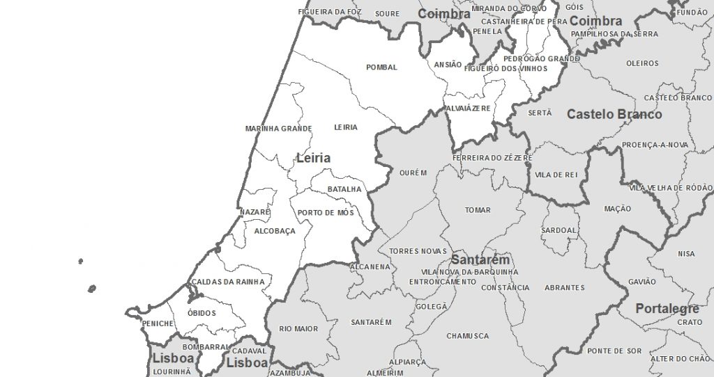 Mapas de Portugal - Distrito de Leiria