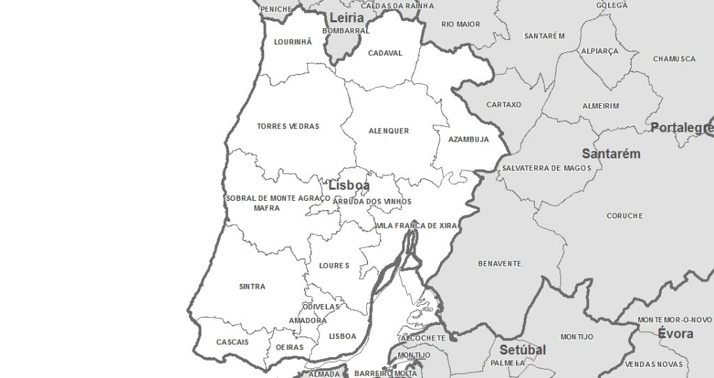 Mapa de Portugal - Distrito de Lisboa