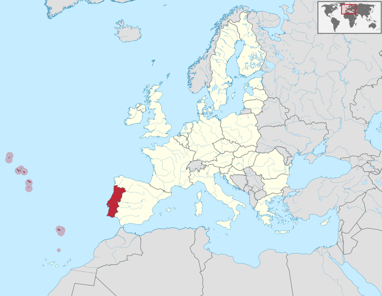Mapa-de-Portugal-na-Europa - Espírito Viajante