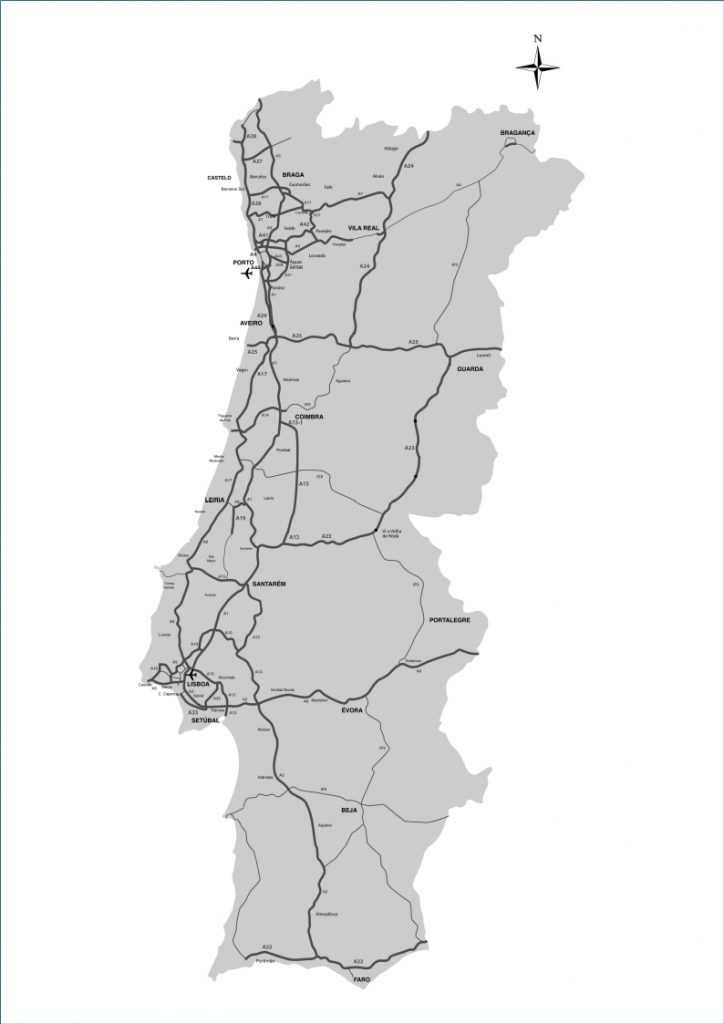Mapa de Estradas Portugal